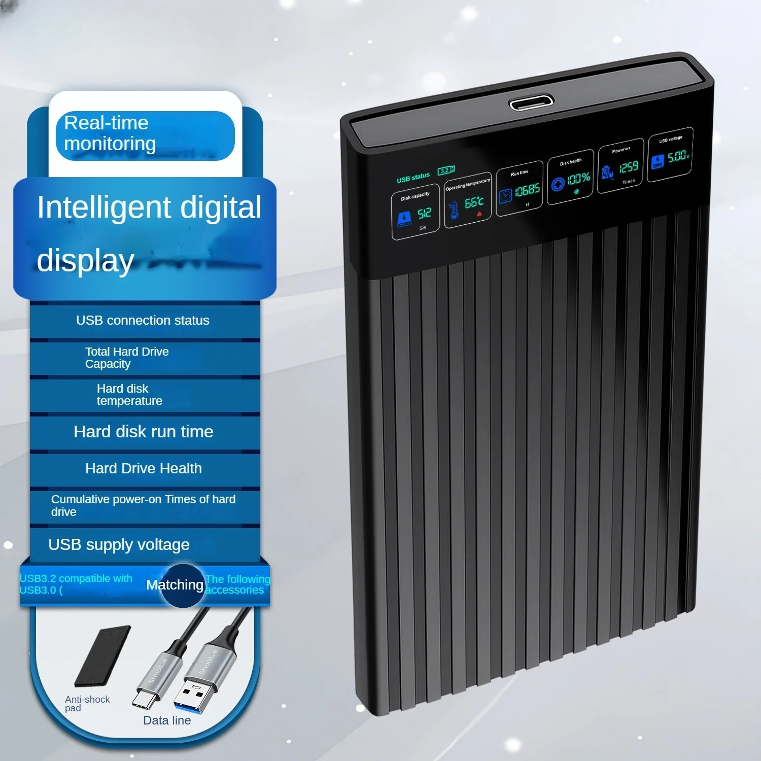 HDD Case SATA USB3.1 6Gbps Hard Disk Enclosure