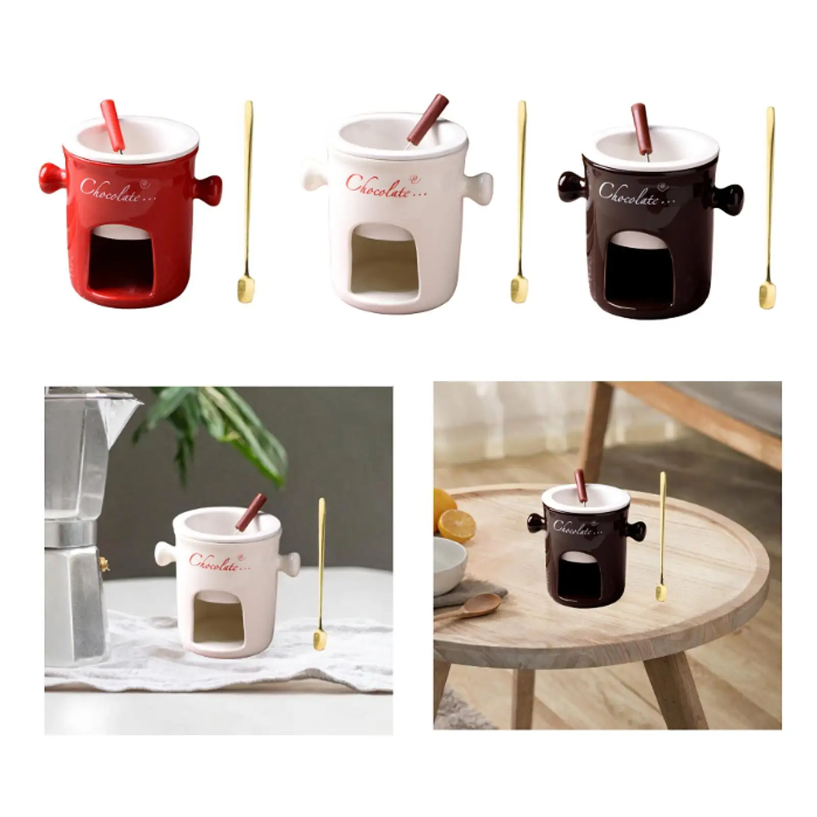 Fondue Mug Tapas Chocolate Melter Pot Cookware Melting Mug Candy Hot Pot