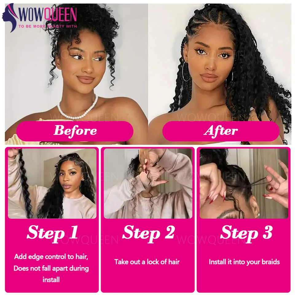 Bulk Braiding Hair 100% Human hair Deep Wave No Weft Boho Braids Human Hair Bulk Curly Extensions Brazilian Remy Hair 50g/100g 4