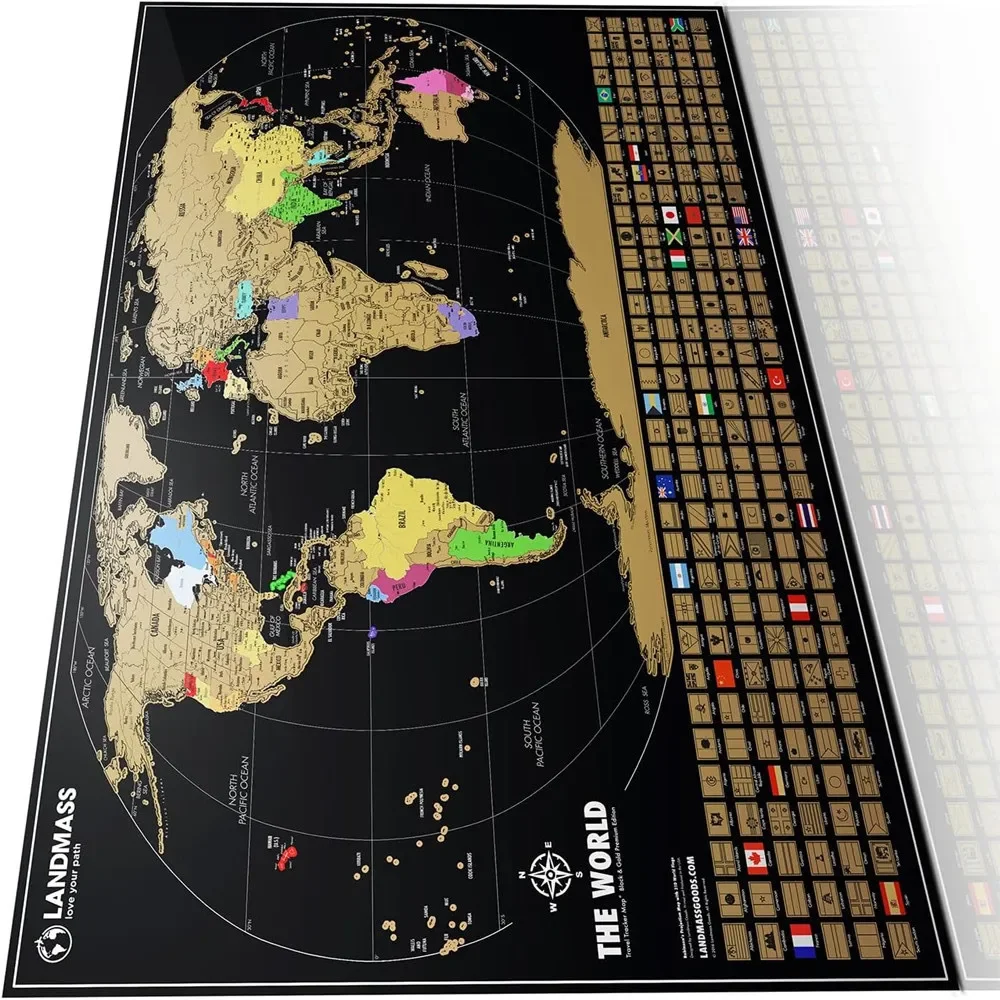 

Best selling Amazing World Scratch Maps - Gifts for Travelers Deluxe Gold Scratch Off Layer Visual Travel Scratch Off Maps