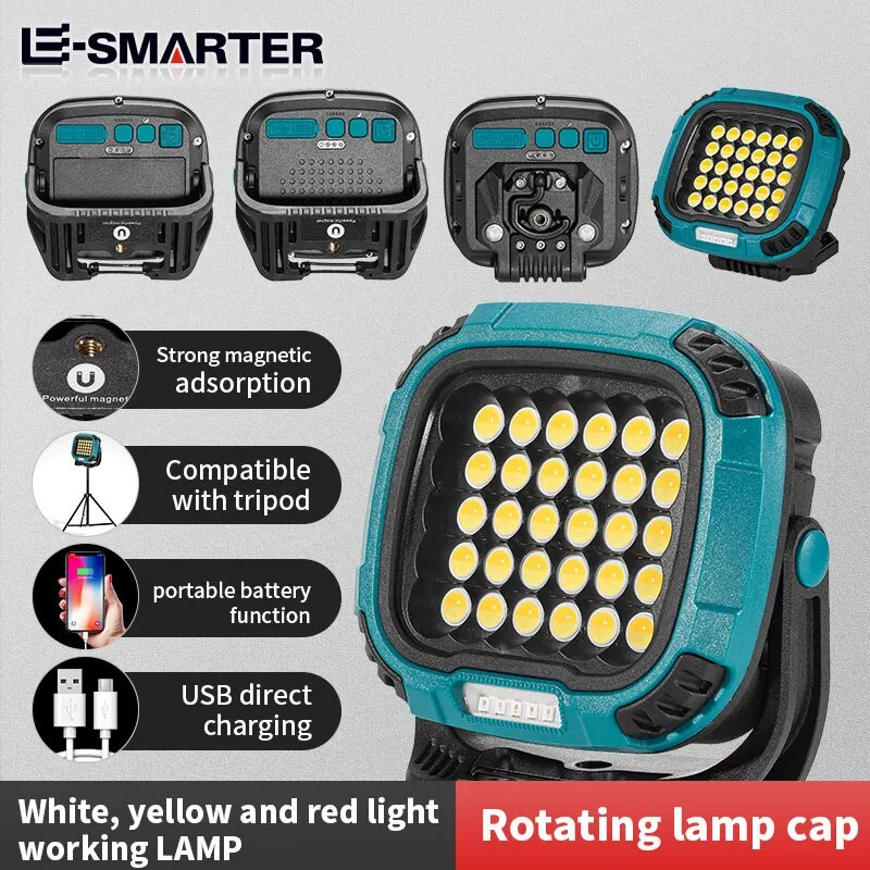 LED Flashlight LED Lights LED Work Light Work Light SUPER BRIGHT MOBILE WORK STRONG FLASHLIGHT 1800LM MULTI COLOR TEMPERATURE USB OUTPUT POWER BANK FUNCTION OUTDOOR 200W