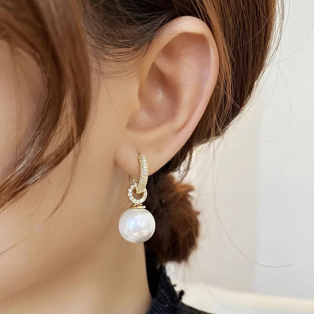 86607-66e20c.jpg Boucle d'oreille en Zircon plaqué or pour femmes et filles, cadeau de fête, tempérament circulaire, bijoux de Banquet