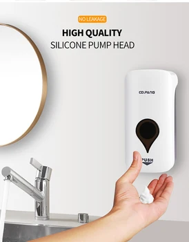 เครื่องจ่ายสบู่เหลวโฟมล้างมือล้างมือล้างมือภาชนะโฟมที่วางขวดอาบน้ำสำหรับห้องน้ำห้องครัว 2