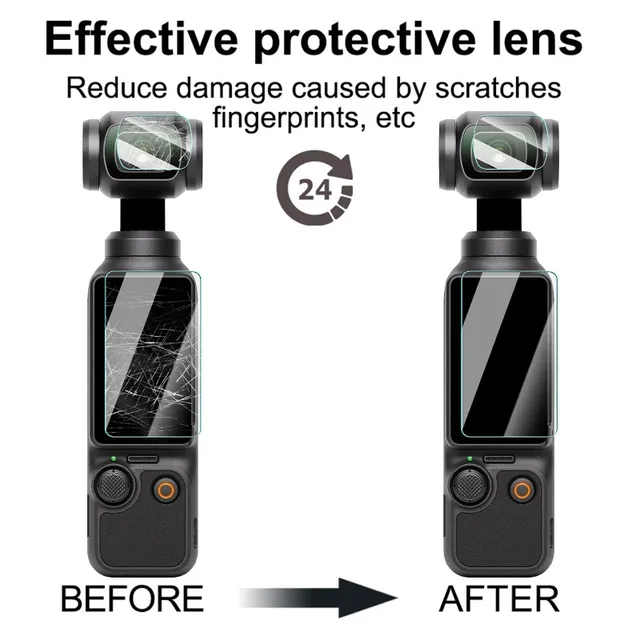 Film en verre trempé pour DJI OSMO Pocket 3, protecteur d'écran, Film d'objectif anti-rayures, housse de protection pour accessoires DJI Pocket 3 3