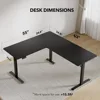 L Shaped Standing Desk, 63" Corner Standing Desk with Electric Adjustable Height, L Shaped Adjustable Desk with Splice Board 6