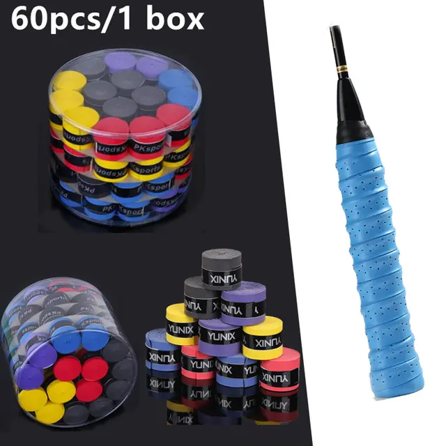 20/60pcs Universal Sweatbands Overgrip Anti-slip Tennis Padel Shock Absorption Badminton Grips Slingshot Tennis Racket 2
