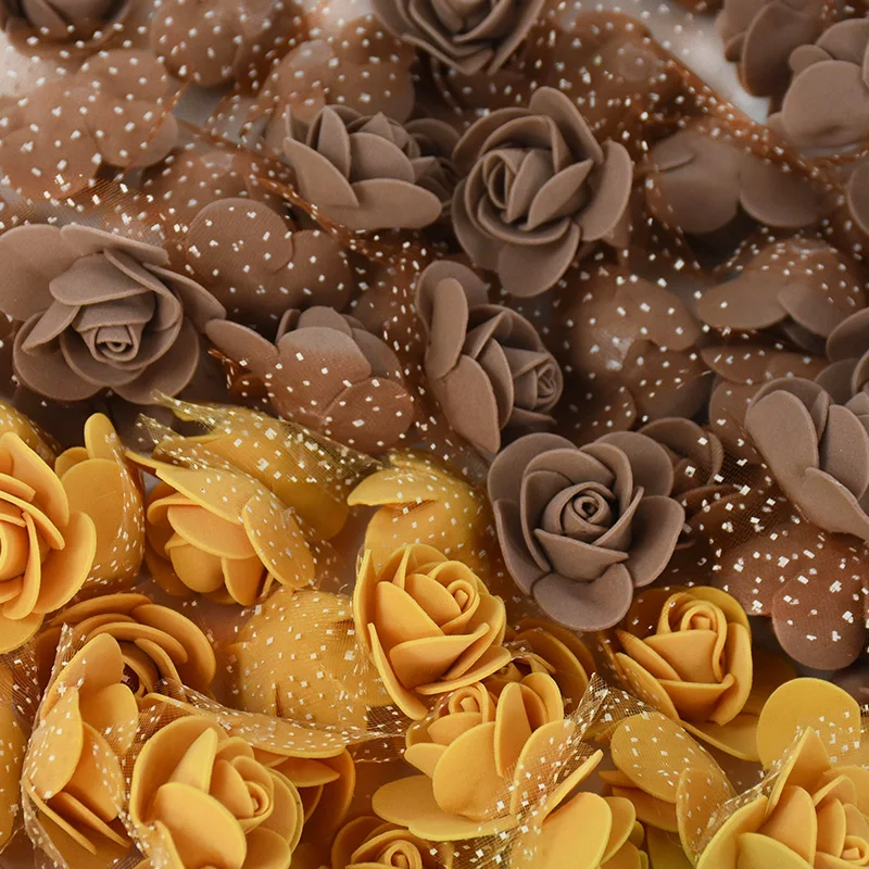 50/100 Stück Mini künstliche Rosenköpfe Schaumbär DIY Handwerk Rosenblume mit Tüll Kranz Dekor Hochzeit Geburtstag Party Geschenkzubehör – Detail 7