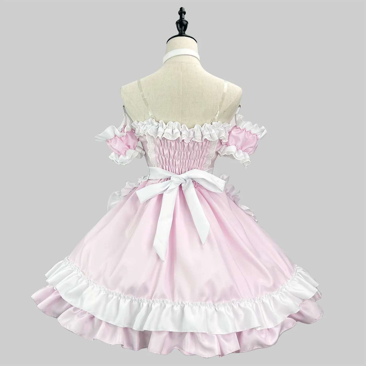 Princess Pink Dress Anime Cosplay Coffee Maid Uniform Lolita School Student Plus Size Maid Party Dress off shoulder Kawaii COS