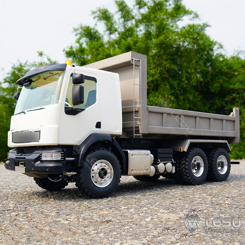 Lesu 1/14 Vm Metallo 6 Ruote Motrici Rc Dumper Idraulico Ribaltabile Sound Light Rc Truck Outdoor Boys Toys Th20693