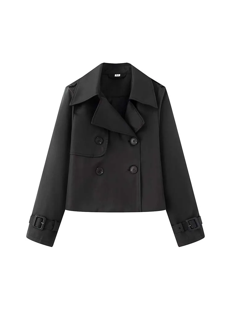 2025 New Women Jacket Autumn Fashion Lapel Capless Long Sleeve Button Coat Women High Street Outerwear Long Sleeve Jackets ﻿