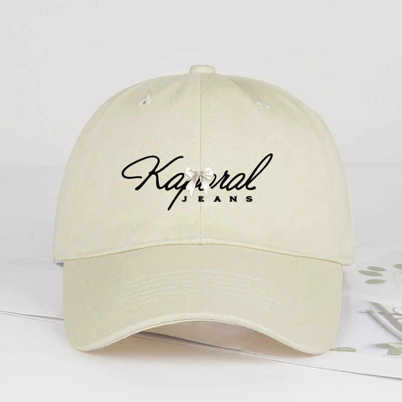 Vintage Kaporal Baseballkappe mit Schleifenmuster, verstellbar, Unisex, Y2K-Ästhetik, lässiger Sonnenhut