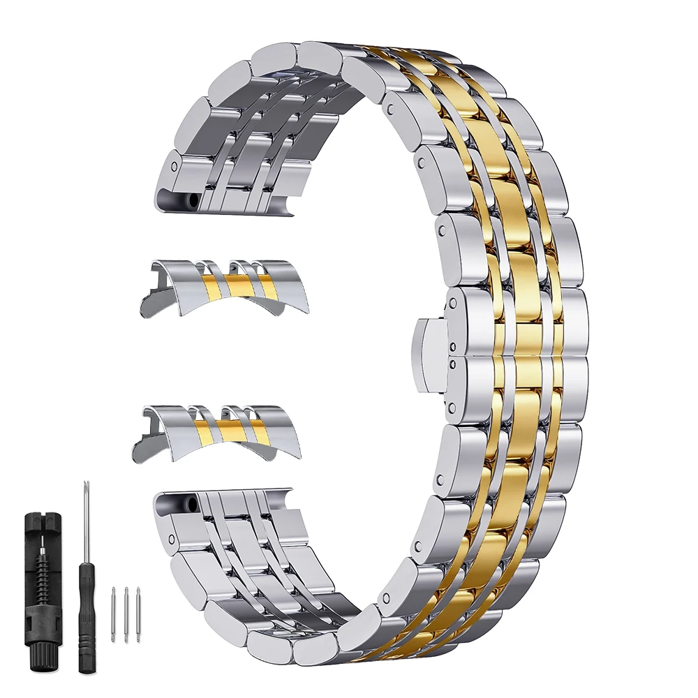Premium Stainless Steel Smartwatch Replacement Strap - Sleek Metal Band