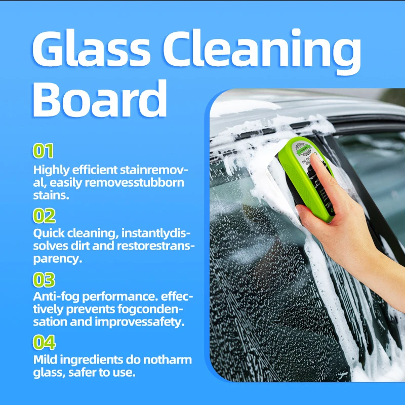 Car Glass Oil Film Remover Automotive Glass Sponge Cleaning Brush Front Inner Windshield Glass Oil Film Cleaner For Car Cleaning 2