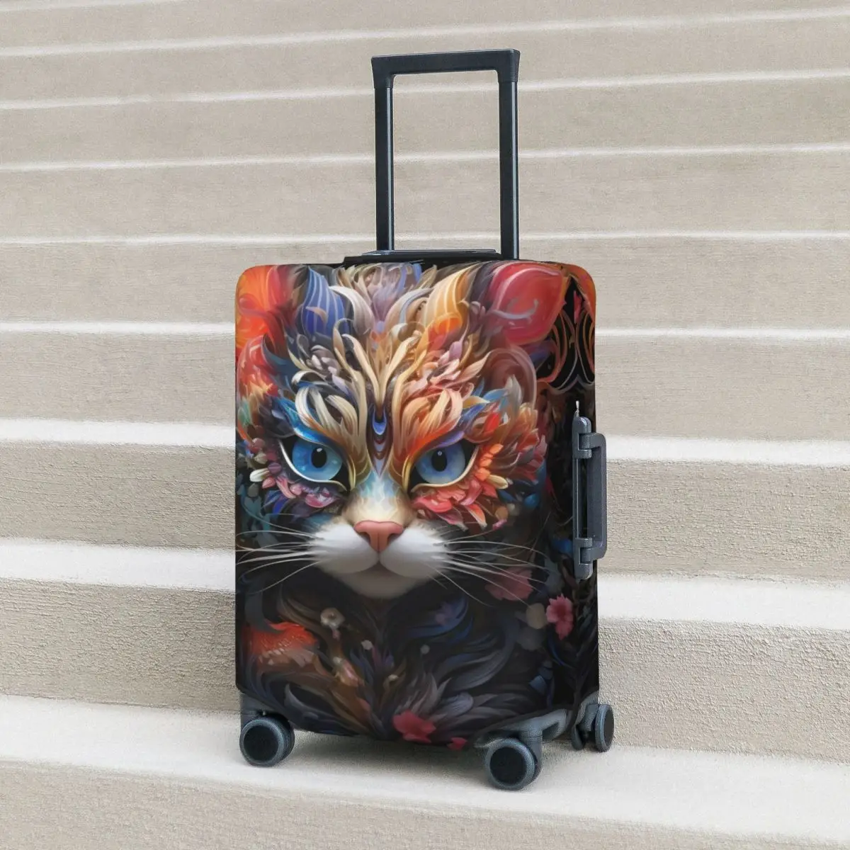 

Cat Suitcase Cover Animals Graffiti Fun Business Protection Luggage Accesories Flight