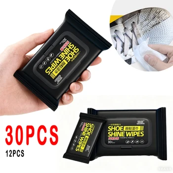 12 pz/30 pz scarpe usa e getta salviette pulite scarpe bianche portatili pulizia salviette per la cura scarpe da ginnastica pulizia rapida salvietta bagnata pulizia rapida