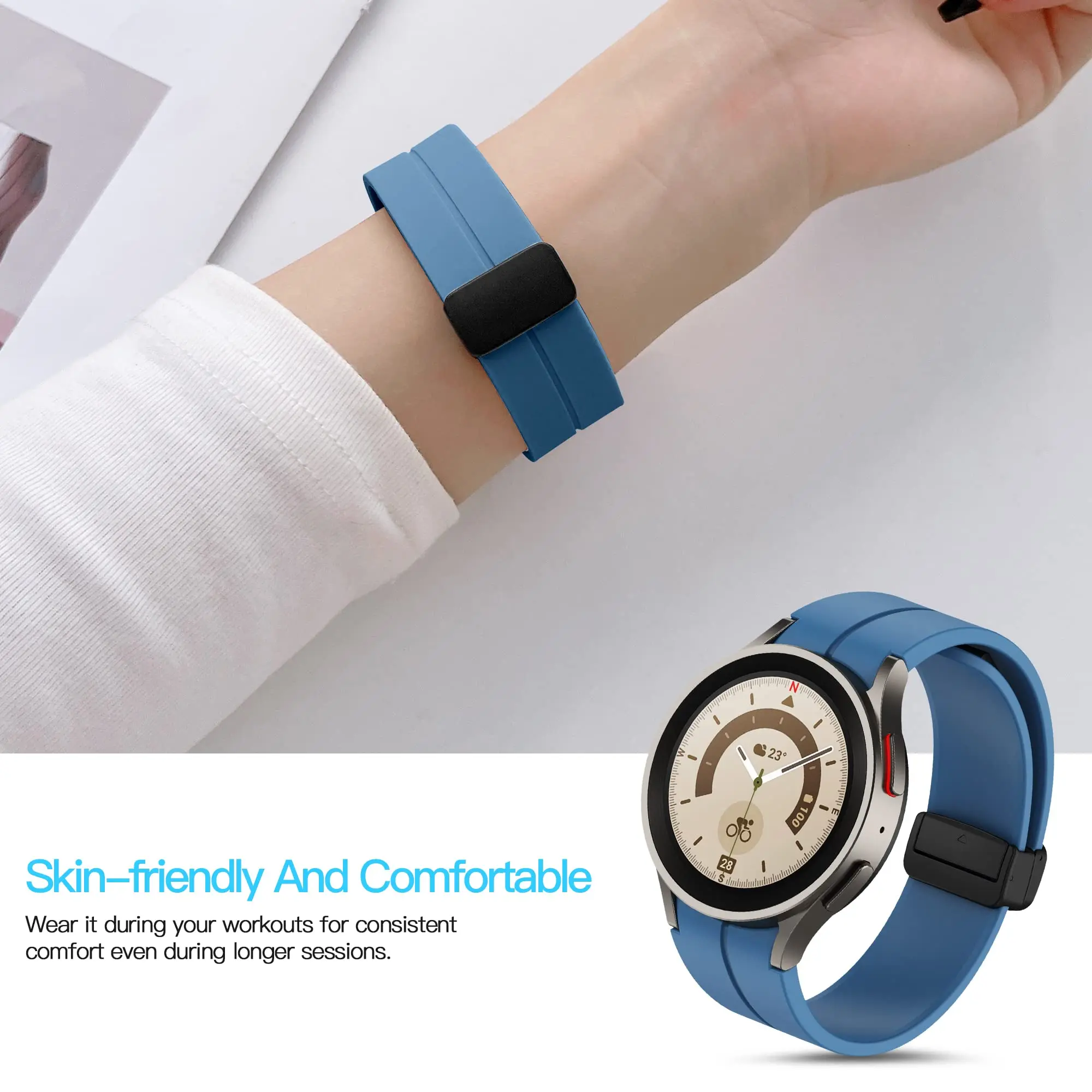 Magnetic Silicone Watch Band with Adjustable Strap