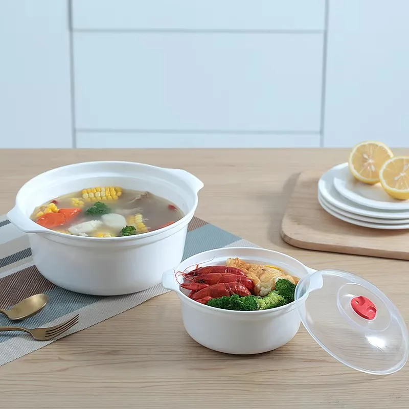 Microwave Oven Box Heated Soup Pot Rice Steamed Buns With Lid Eco-friendly Food Grade Kitchen Tool