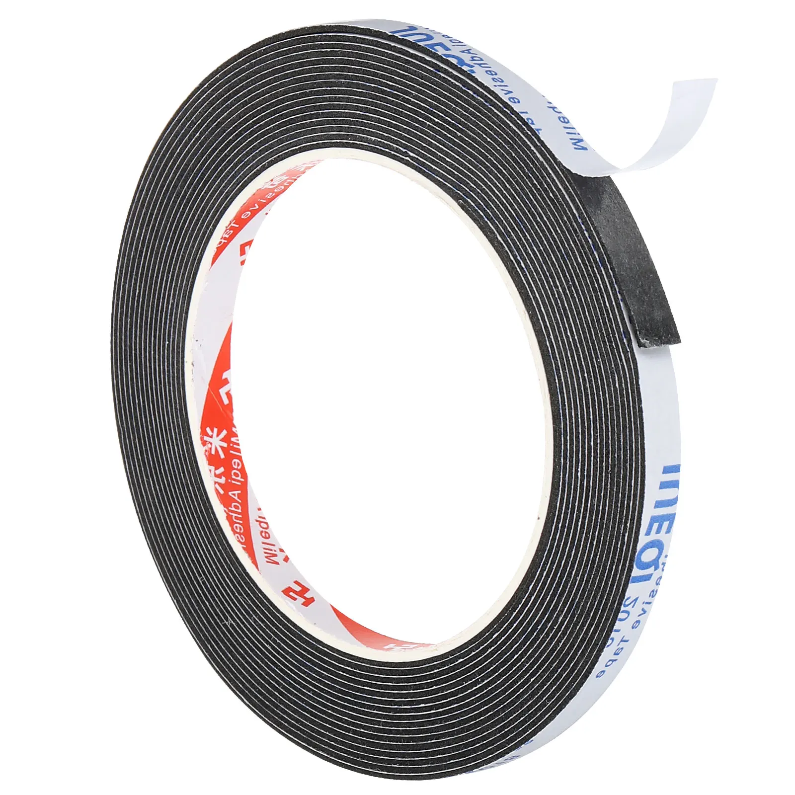 Door Seal Strip 5M Self-adhesive Weather Stripping Door Seal Single Sided Sealing Foam Tape 5/8mm Wide Insulation Tape for Door Window Furniture