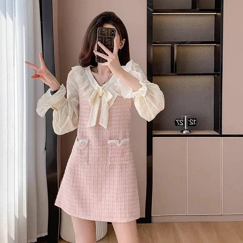 【SEOOOCOOKIE】 Tweed Ribbon Dress ★韓国の人気★ DRESS - seooocookie