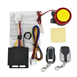 Universal 12V Motorcycle Anti - Theft Alarm with Vibration Sensor & Remote Control (Black)