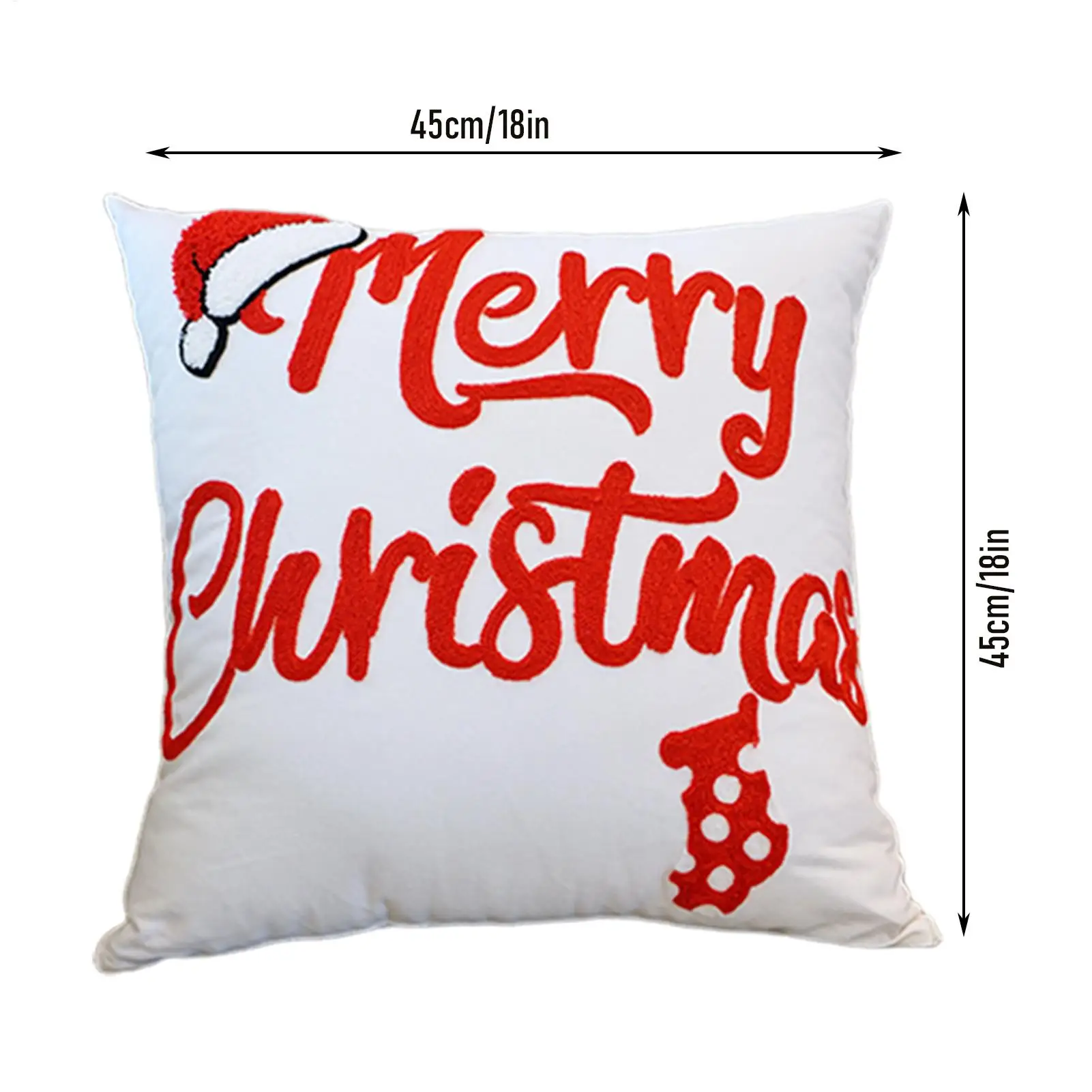 Christmas Pillow Cases 18 X 18 Inch Embroidered Pillowcase Embroidered Pillow Cover For Living Room Bedroom Couch Sofa Bed Car