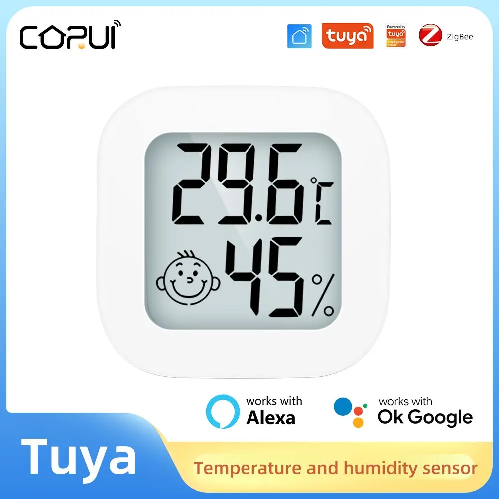 Tuya ZigBee Temperature Humidity Sensor LCD Screen Display For Smart