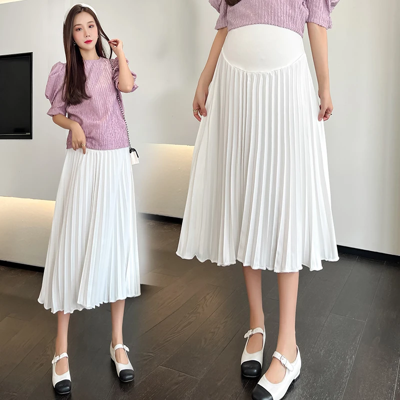 Pregnant women skirts in the summer of thin type of skirt leisure loose the a-line skirt tall waist abdomen dress fashionable