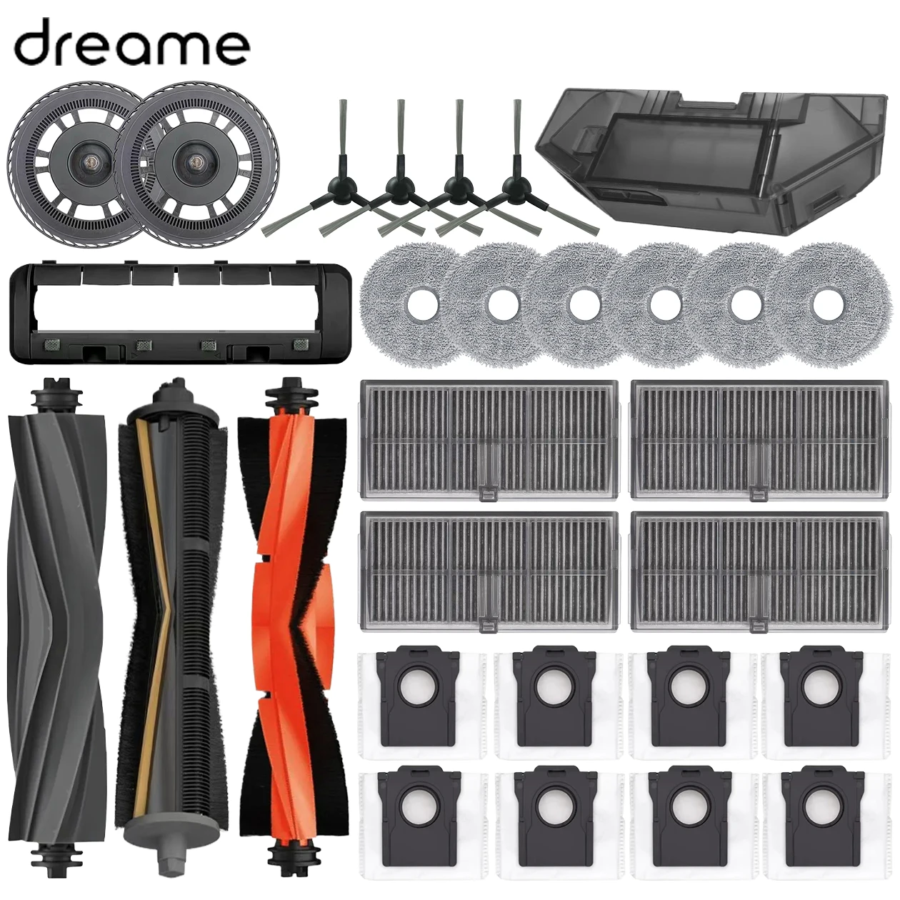 Robot Vacuum Accessories Dreame L10s Pro Ultra Heat / Dreame Bot X30 Ultra / X30 Pro S10 Parts Roller Side Brush Filter Mop Dust Bag Box