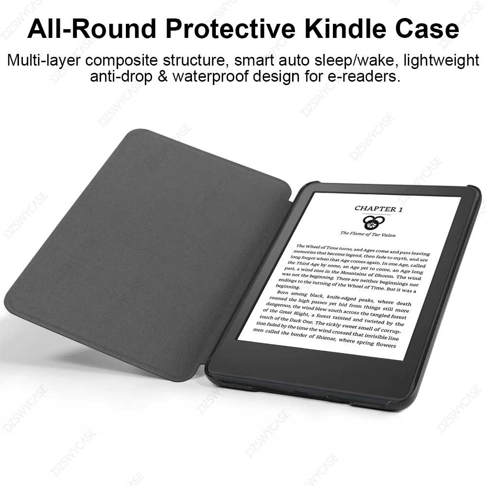 Sleek Magnetic PU Leather Ebook Cover, 6-Inch