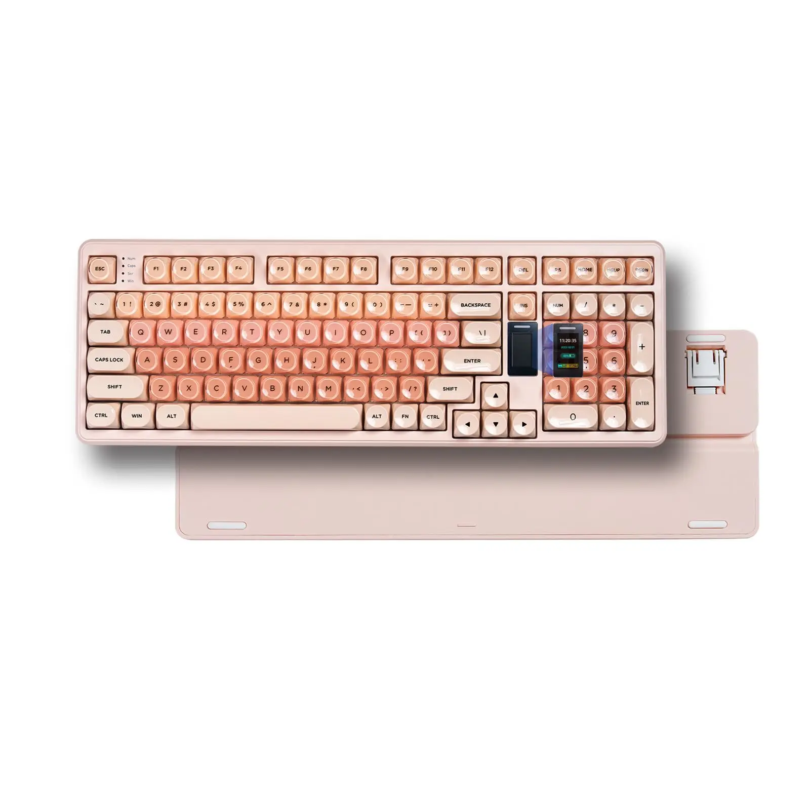 Womier WK98 무선 기계식 게이밍 키보드 트라이 모드 핫 스와퍼블 RGB MOA 프로파일 핑크 젤리 키보드 스크린 포함