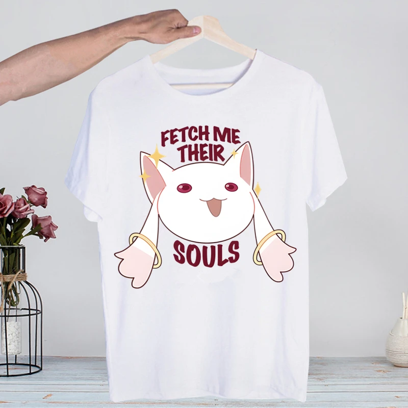 Retro Washed Madoka Magica Graphic Tee - Men’s Harajuku Streetwear