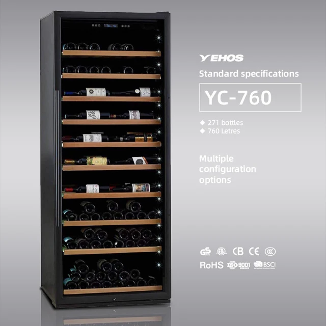 popular 300 bottle wine cooler with handle with led light