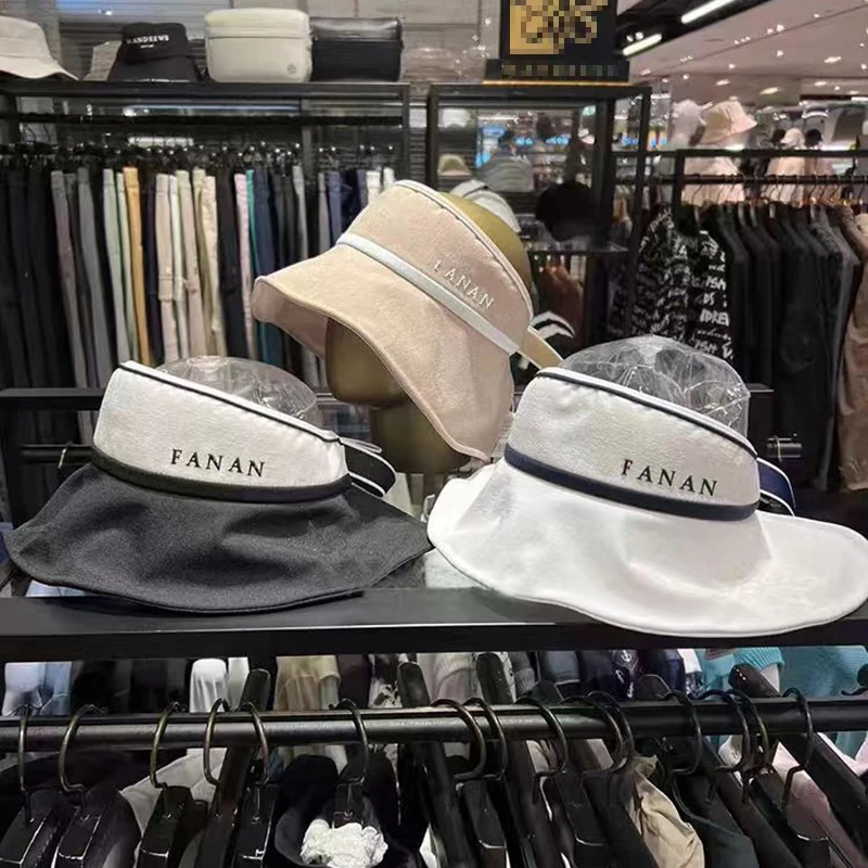 여성용 야외 사이클링 골프 모자, 큰 챙 모자, 한국 어부 스포츠 햇빛가리개 자..