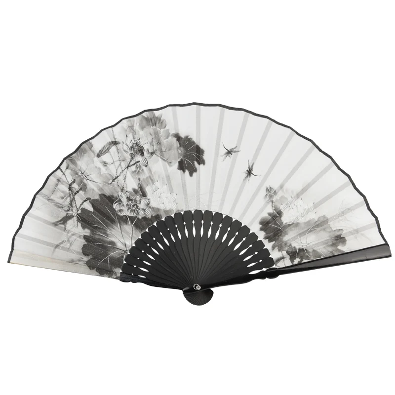 

Chinese Classical Folding Fan Ink Painting Antiquity Hand Fan Hanfu Cheongsam Portable Ventilador Decorative Cultural Craft Gift