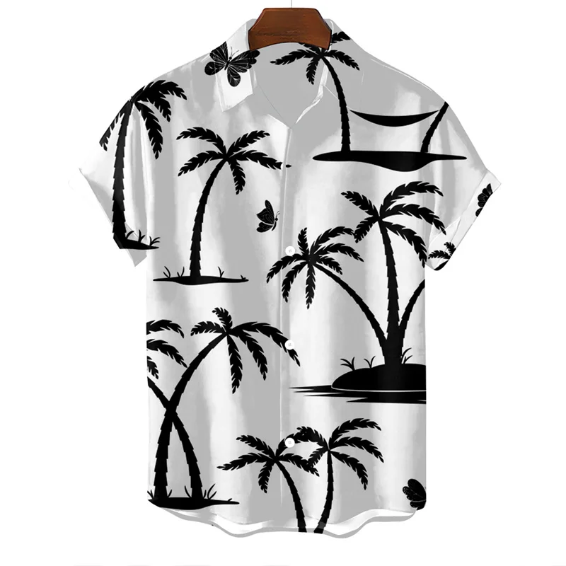 Men's Summer Vacation Hawaiian Coconut Tree Anime Luxury Short