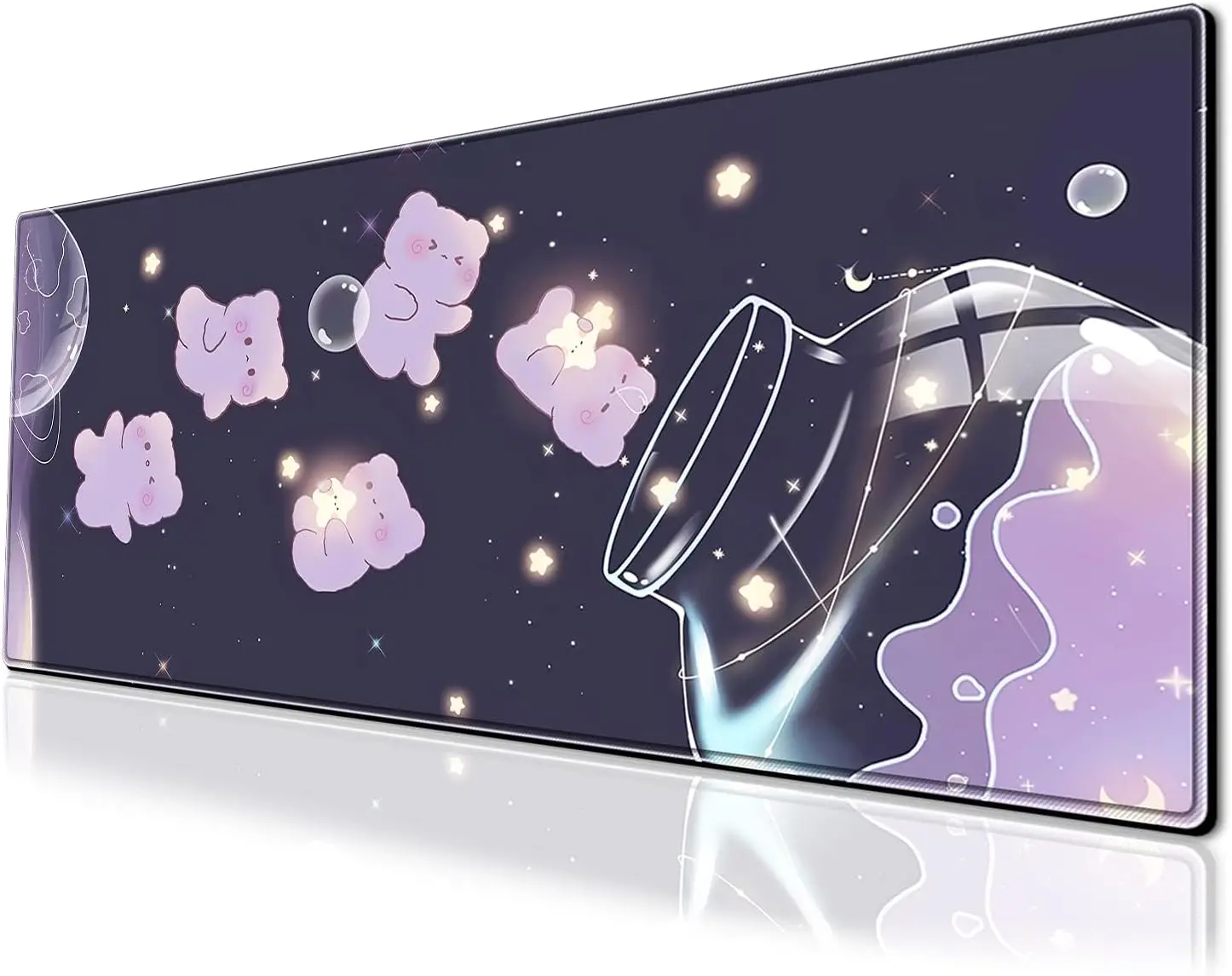 

Cute Cartoon Gaming Mouse Pad 31.5x11.8 Inch Extended Non-Slip Rubber Base Mouse Mat with Stitched Edges for Home Gift Office