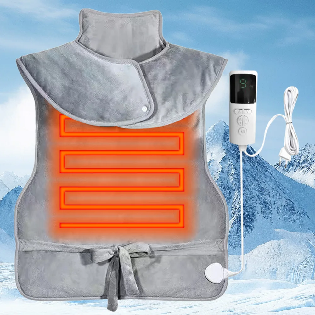 Electric Heating Shoulder Neck and Shoulder Pad Cervical Wrap Three Gear Thermal Compress Massager Vibration Shawl Warm Back Too