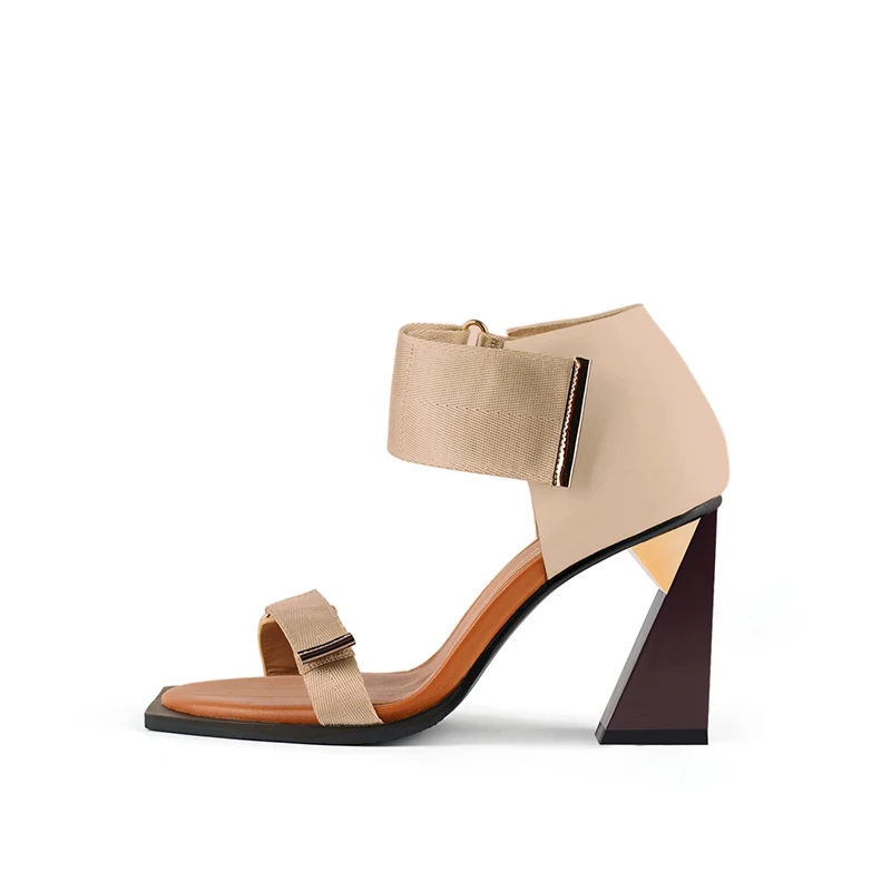 

8.5cm super high heel square toe lady modern summer handmade mixed colors fashion sexy dating sandals HL342 MUYISEXI