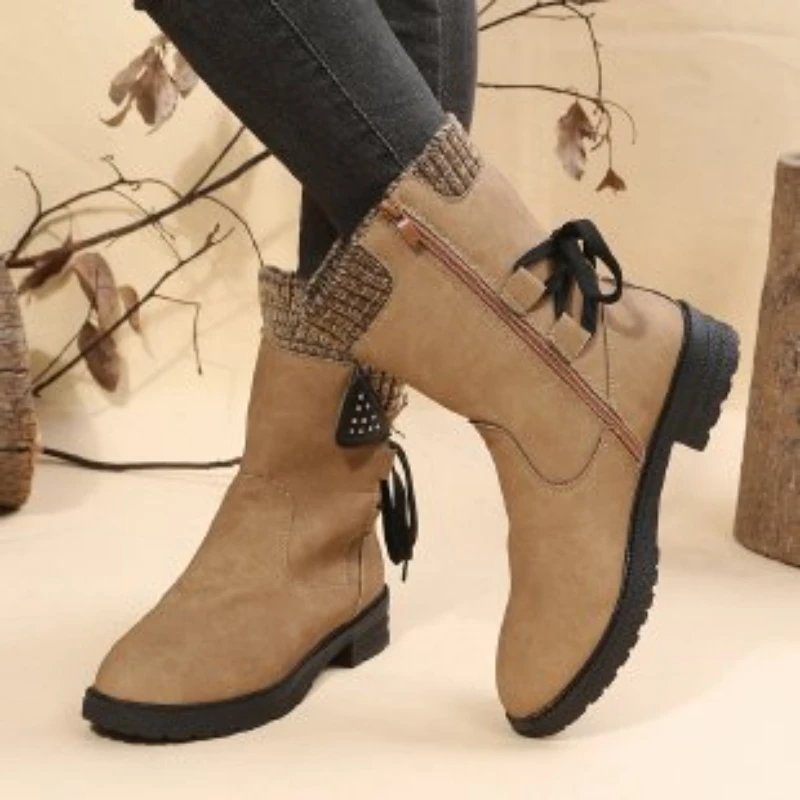 36-43 Winter Mid-Calf Women Boots Ladies Shoes Fashion Snow Boots for Women Shoes Thigh High Suede Warm Platform Shoes Botas