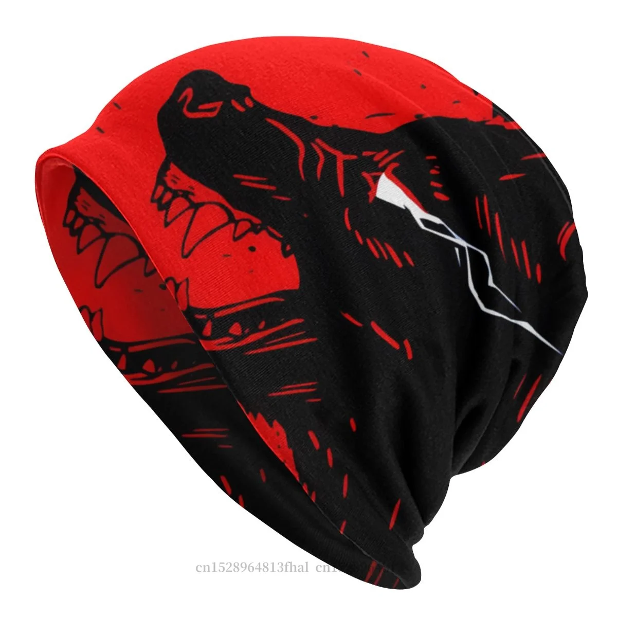 Red Devil Wolf Dog Bonnet Homme Fashion Thin Hat Space Galaxy Wolf Skullies Berretti Berretti Per Uomo Donna Cappelli Di Cotone Creativi