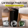 Bathroom Trash Can-10L Small Garbage Can with Press Top Lid for Toilet,Bedroom,Living Room – Plastic Wastebasket with Pop-up Lid 5