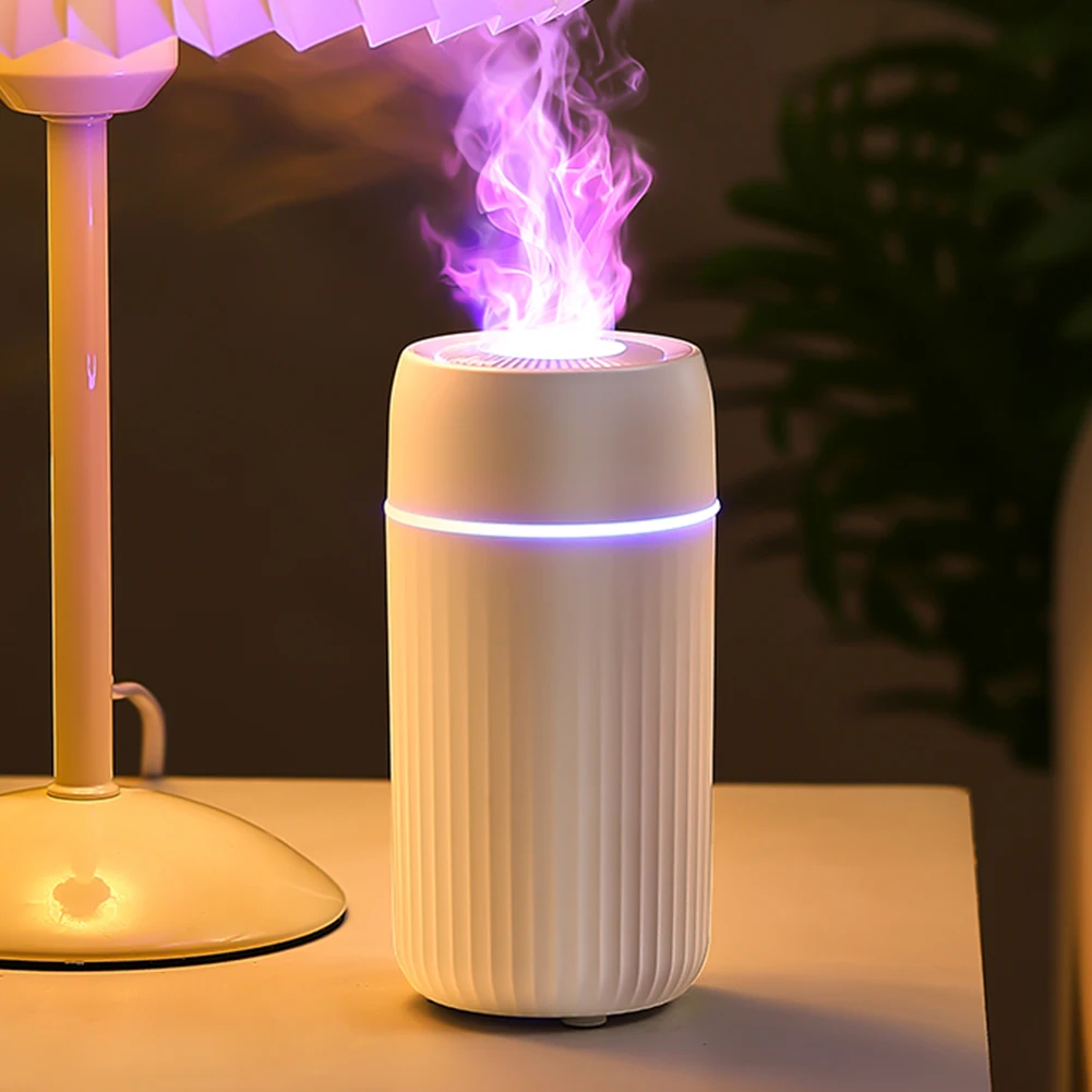 100ml Car Flame Humidifier Diffuser with Colorful Ambient Light Car Flame Light Humidifier Air Freshener for Decoration