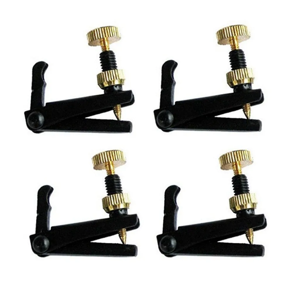

2021 Quality 4pcs Achieve Perfect Tuning 4/4 Full Size Violin Fine Tune Adjusters (Set of 4) Silver/Black/Gold