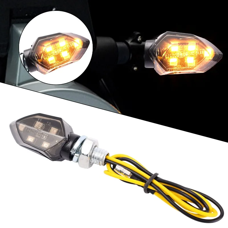 Mini Motorcycle Smoke Lens Turn Signal Light 5LED 12V Amber Blinker Indicator Lamp Motorcycle Universal Modification Parts