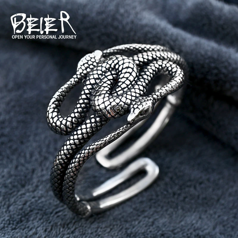 

BEIER 2023 New Style 316L Stainless Steel Snake Bracelet For Men Punk Cool Bangle Heavy Jewelry Gift Accesories