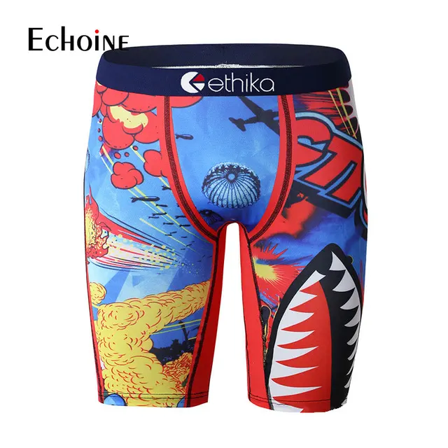 Echoine 2022 Mens Brand Sexy Colorful Underpants Breathable Male Short Pants ice silk Animal cartoon Boxers briefs Men Underwear 4