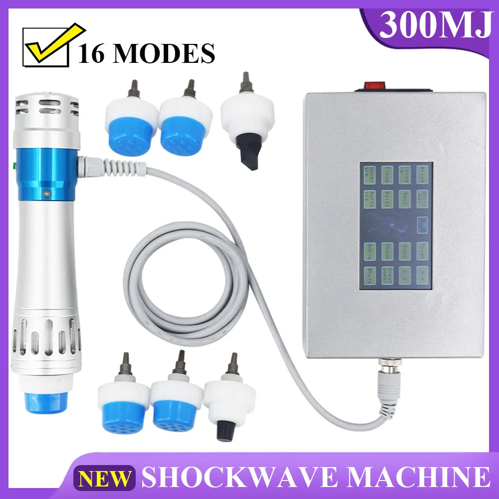 

300MJ Shockwave Therapy Machine With 7 Heads For ED Treatment Pain Relief Relaxation Body Massager New Professional Shock Wave