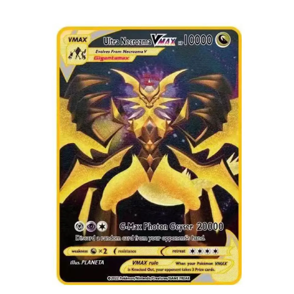 10000 Arceus Vmax DIY gold pocket monster cards, English