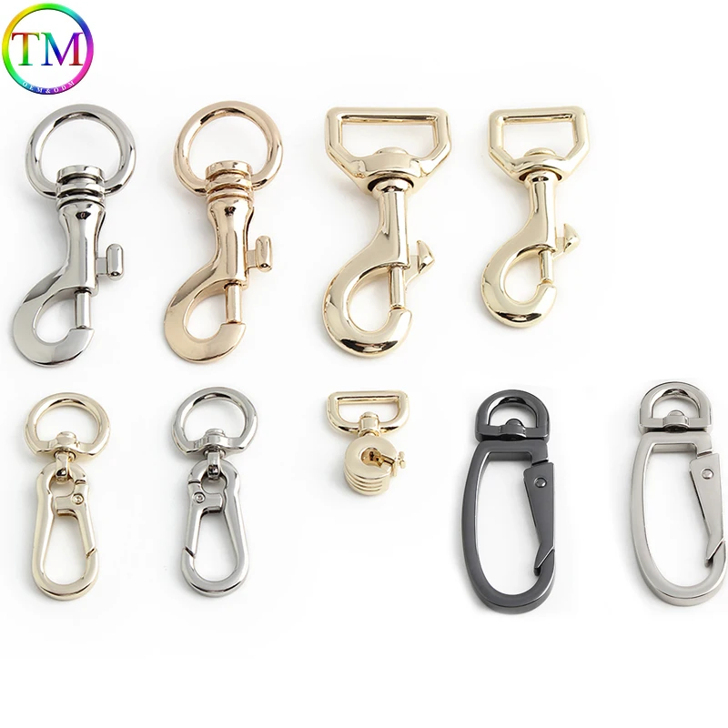 10-30PCS Metal Swivel Clips Carabiner Snap Hooks Clamp Hook Hanging Snaps Buckle For Purse Bags Strap Buckles Part Accessories