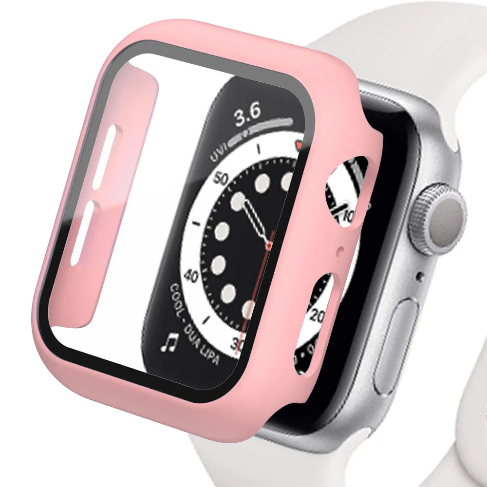 Premium Screen Protector and Case for Apple Watch with Glass Cover